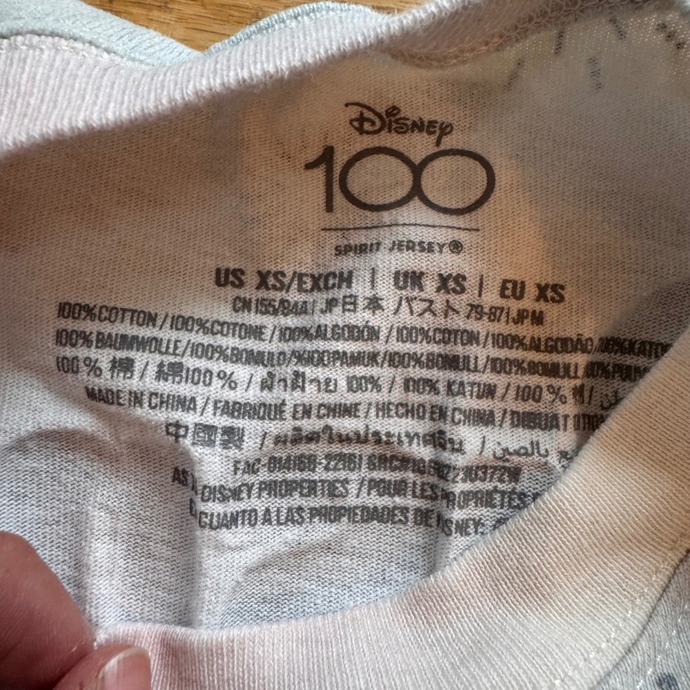 Disney 100 Years of Wonder Spirit Jersey Walt Disney World Tie Dye Silver XS - Picture 7 of 7
